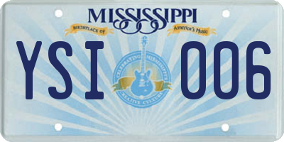 MS license plate YSI006