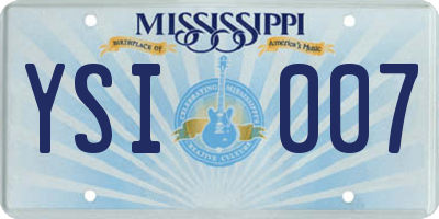 MS license plate YSI007