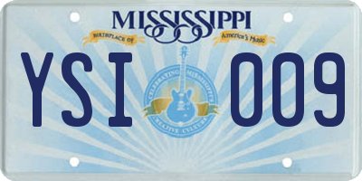 MS license plate YSI009