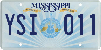 MS license plate YSI011