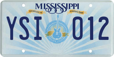 MS license plate YSI012