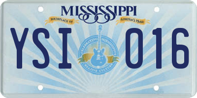 MS license plate YSI016