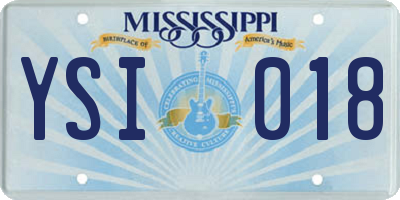 MS license plate YSI018