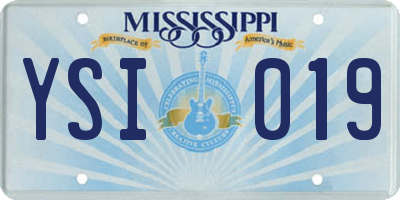 MS license plate YSI019