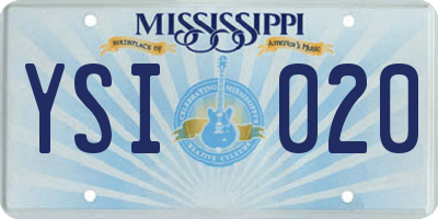 MS license plate YSI020