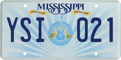 MS license plate YSI021