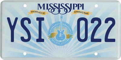 MS license plate YSI022