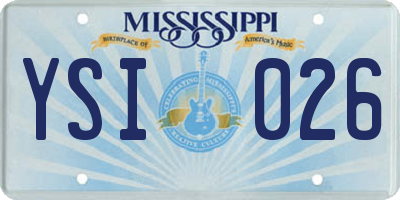 MS license plate YSI026