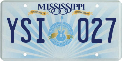 MS license plate YSI027
