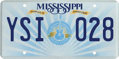MS license plate YSI028