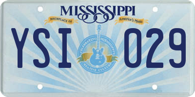 MS license plate YSI029