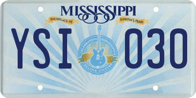MS license plate YSI030