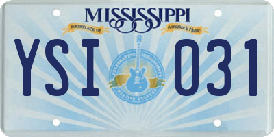 MS license plate YSI031