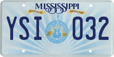 MS license plate YSI032