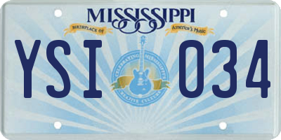 MS license plate YSI034
