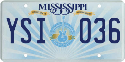 MS license plate YSI036