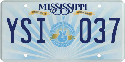 MS license plate YSI037