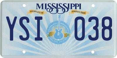 MS license plate YSI038