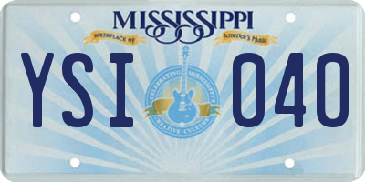 MS license plate YSI040