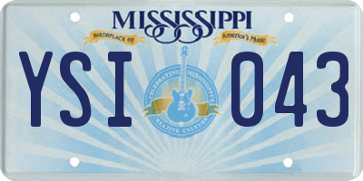 MS license plate YSI043
