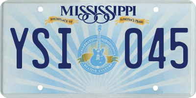 MS license plate YSI045