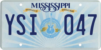 MS license plate YSI047