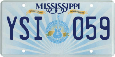 MS license plate YSI059