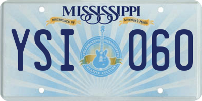 MS license plate YSI060