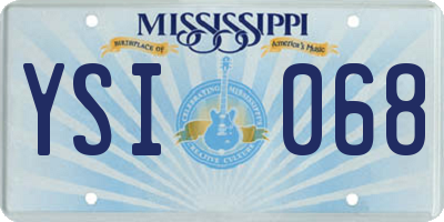 MS license plate YSI068