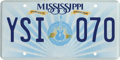 MS license plate YSI070