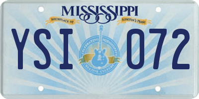 MS license plate YSI072