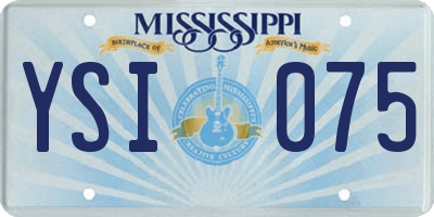MS license plate YSI075