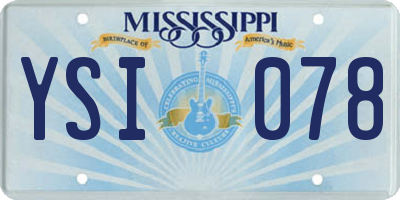 MS license plate YSI078