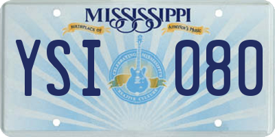 MS license plate YSI080