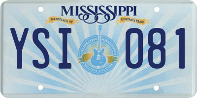 MS license plate YSI081