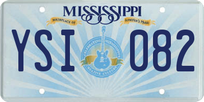 MS license plate YSI082