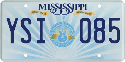 MS license plate YSI085