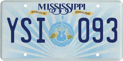 MS license plate YSI093