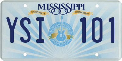 MS license plate YSI101