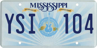 MS license plate YSI104