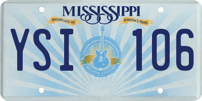 MS license plate YSI106