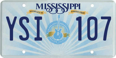 MS license plate YSI107