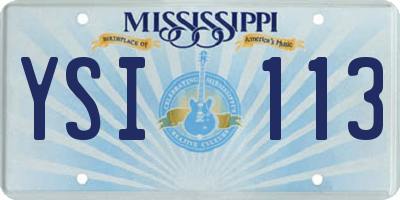 MS license plate YSI113