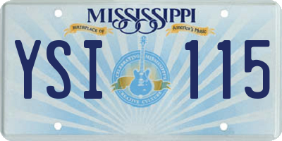 MS license plate YSI115