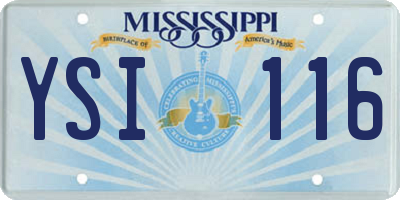 MS license plate YSI116