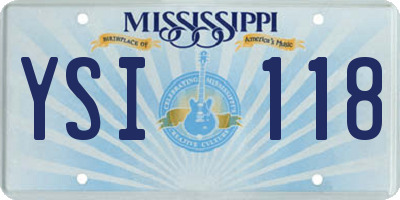 MS license plate YSI118