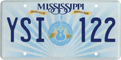 MS license plate YSI122