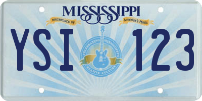 MS license plate YSI123
