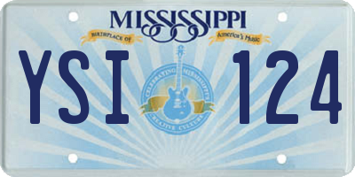 MS license plate YSI124