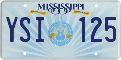 MS license plate YSI125